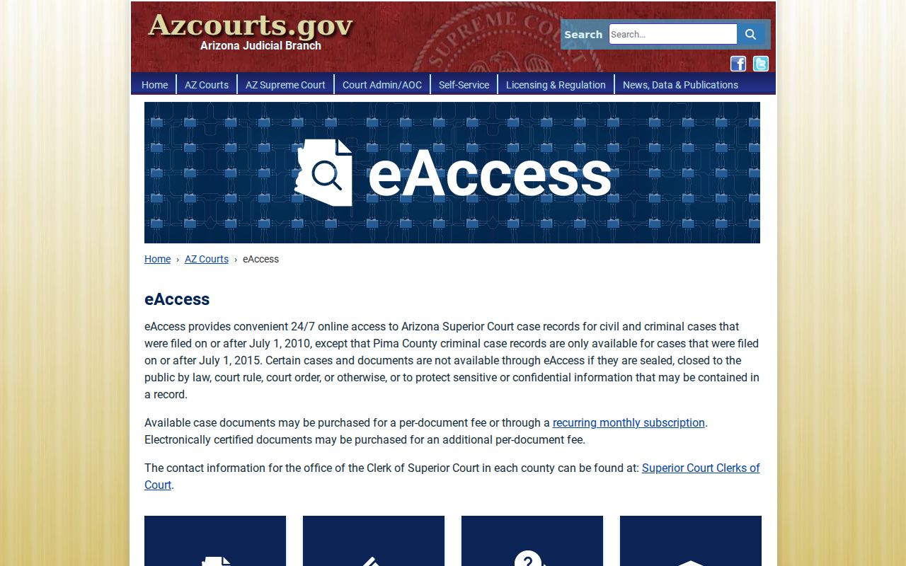 Gilbert resident lookup with Arizona Superior Court eAccess