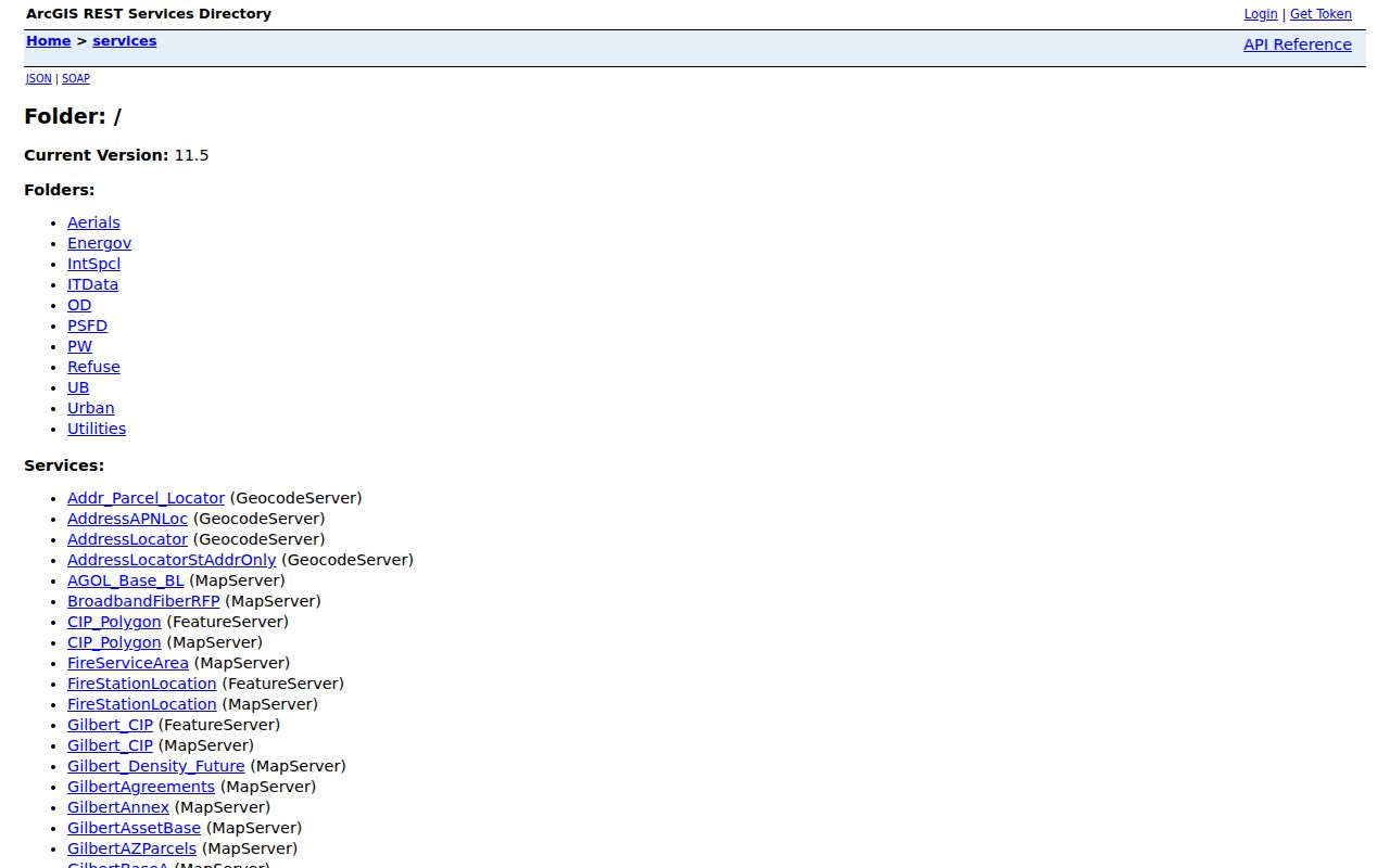 Gilbert ZIP directory view of official GIS address parcel and annexation services