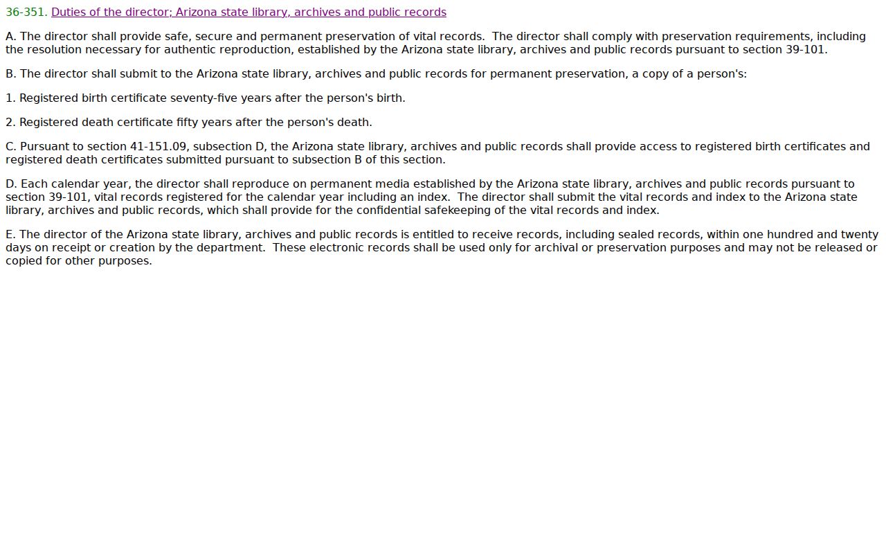 Gilbert ZIP directory source for Arizona historical birth and death record thresholds